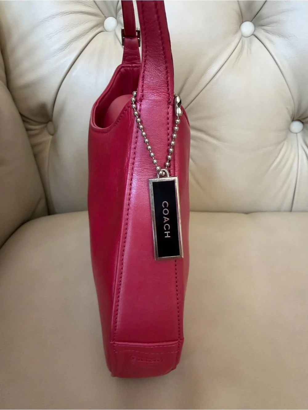 NWT Vintage 2000 Coach Hot Pink Pearlized Napa Leather Mini Hobo Bag 6168 RARE
